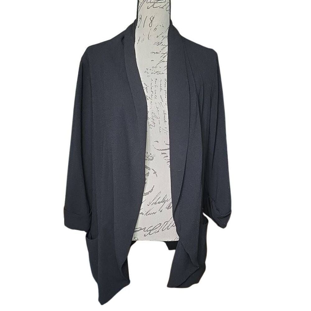 LC Lauren Conrad Women's Size 8 Black Wrist Length Sleeve Blazer Cardigan